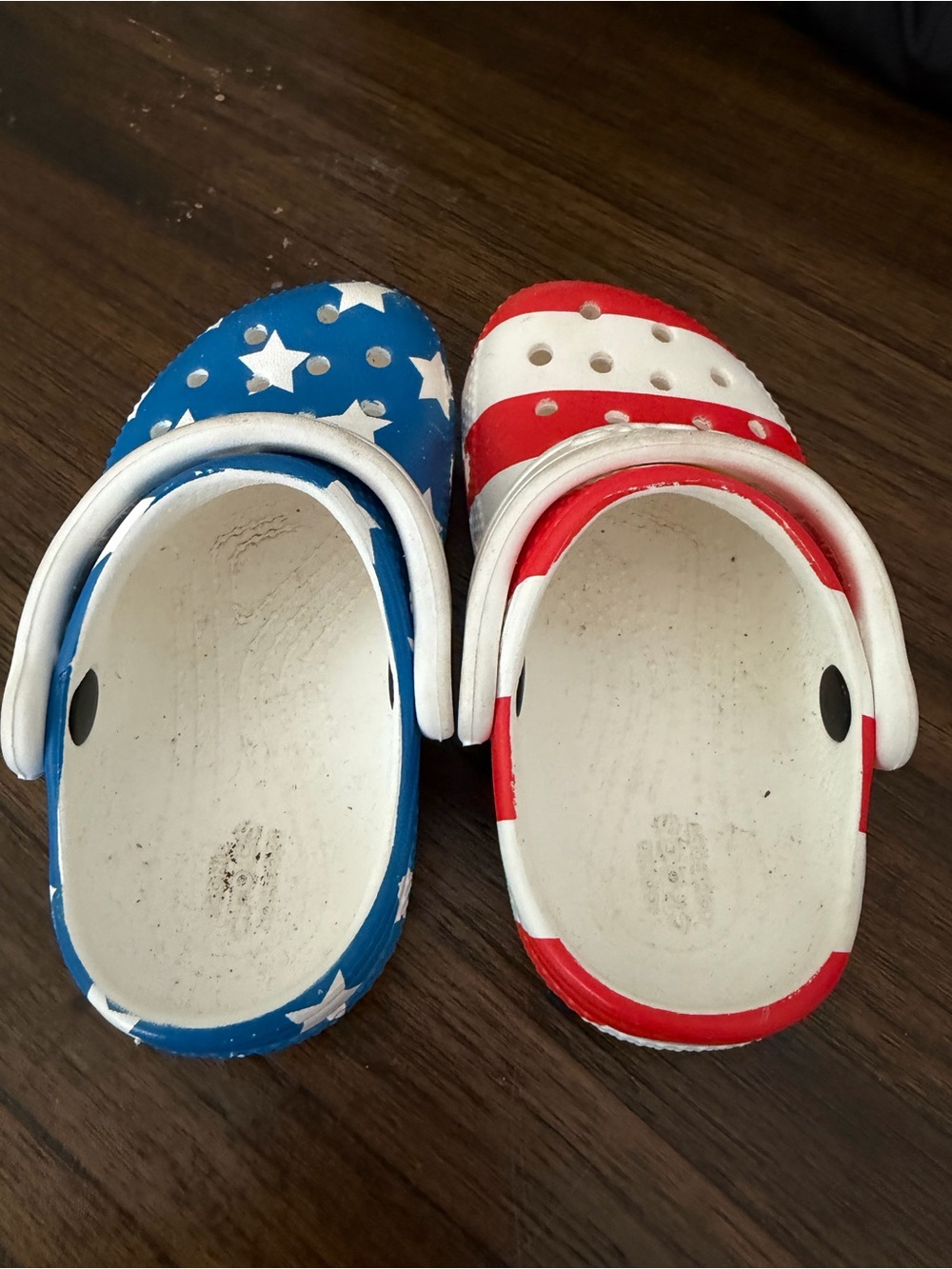 CROCS Kids Red, White & Blue Star and Stripe Clogs - Picture 2 of 3
